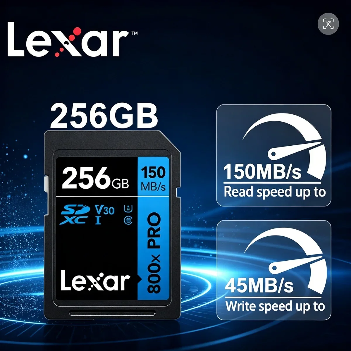 Lexar SDXC Flash Card 800x Pro SD Card 64GB 128GB 256GB Read 150MB/s UHS-I V30 SDHC 32GB Storage Card Memory Card For Camera
