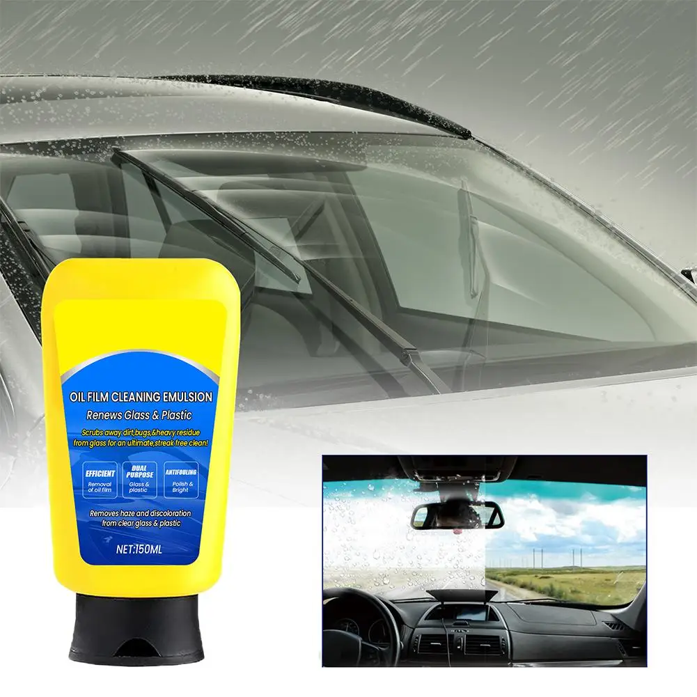 Car Oil Film Cleaning Emulsion with Sponge Car Coating Spray Glass Cleaner Car Wax Polish Spray 150ml