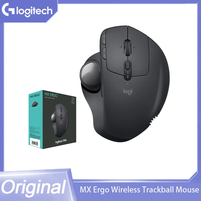 

Original Logitech Mx ERGO Wireless Trackball Mouse Ergonomic Flow Cross Screen Dual Mode 2.4G Wireless Mouse For Office Laptop