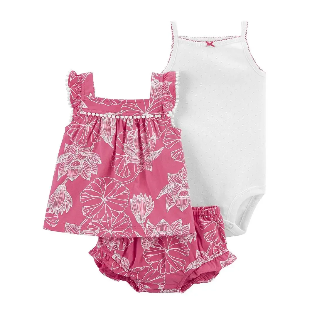 Infant Baby Girl Clothing Sets 3pcs - Newborn Girls Outfits & Clothes (6M-24M)