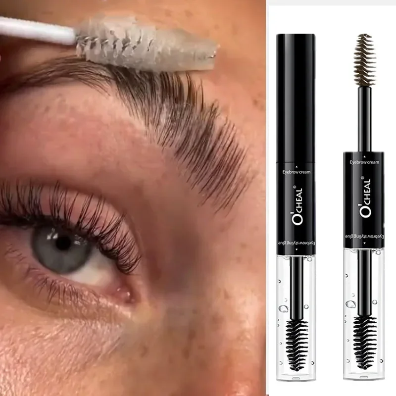 Gel coiffant pour sourcils, teinture noire et brune, Double extrémité, durable, teinte pour sourcils sauvages, cire transparente, liquide, crème, cosmétiques