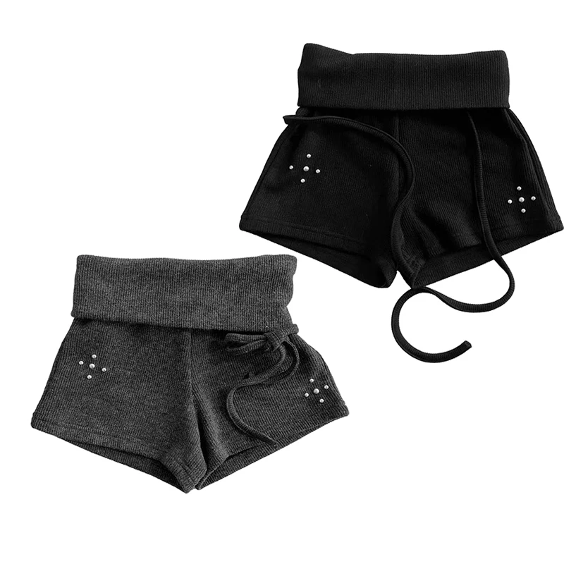 

Retro high street willow nail solid color casual and comfortable versatile mini shorts summer sexy spicy girls style mini shorts