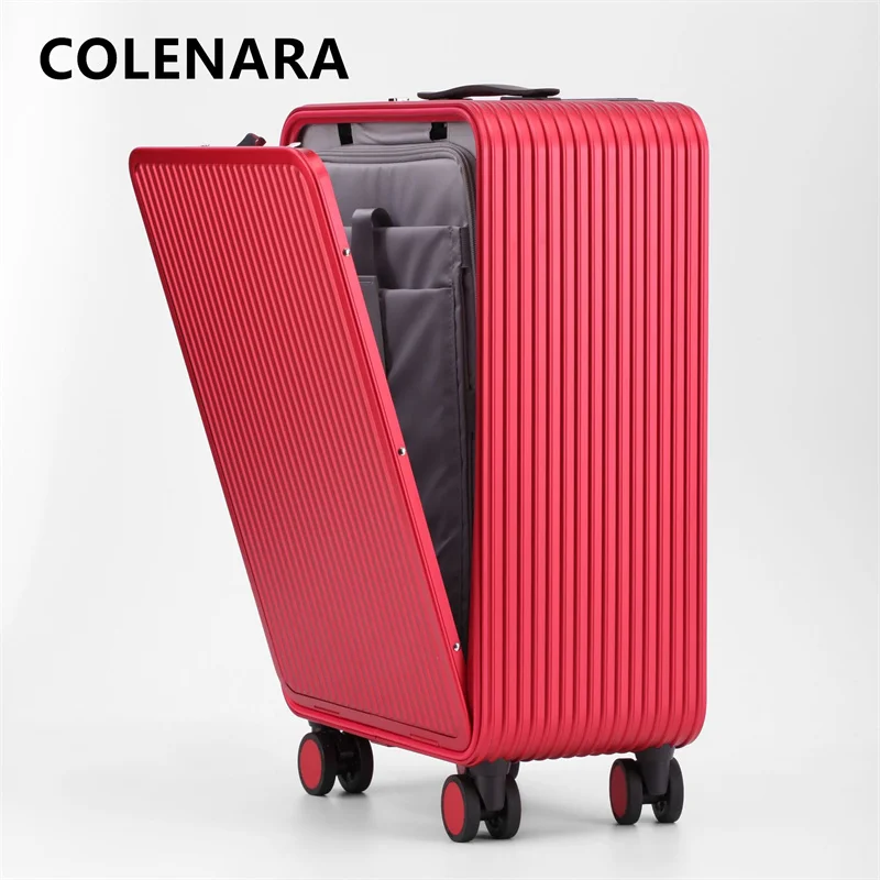 

COLENARA 17"20"24Inch Cabin Suitcase Men's All Aluminum Magnesium Alloy Trolley Case Front Opening Boarding Box Rolling Luggage