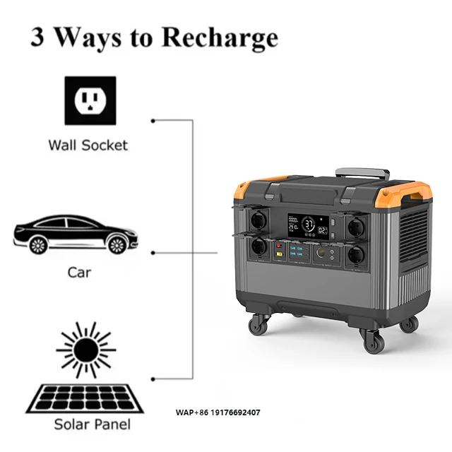Portable 3000W Home Solar Power Station 3KW/5KW 'MPPT US Jump Starter 120v Camping Emergency External Battery 5000W Generator