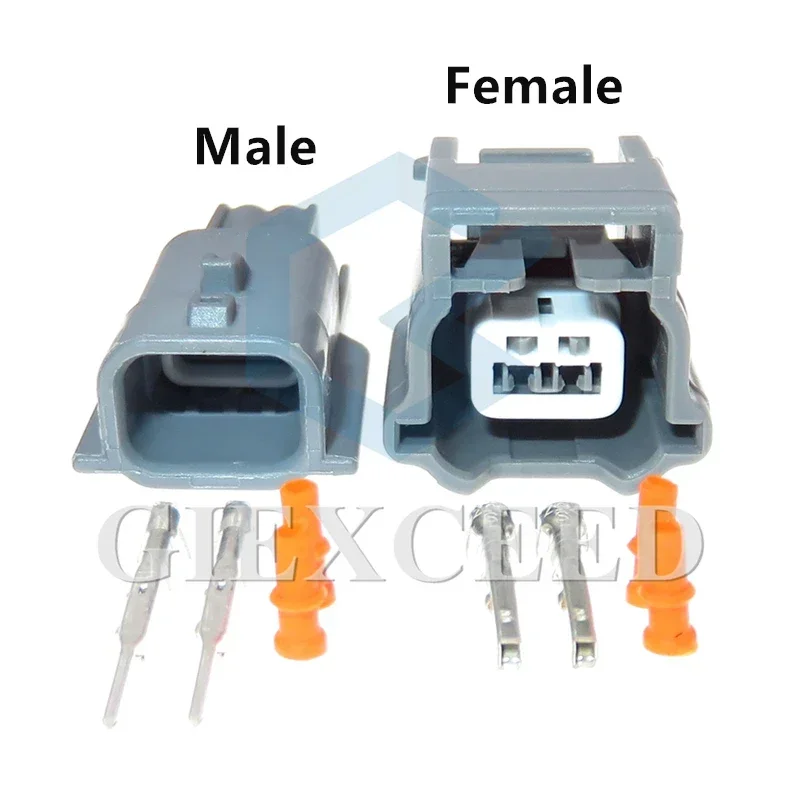 2 Sets 2 Pin 0.6 Series Auto Wheel ABS Anti-lock Braking System Sensor Waterproof Socket AC Assembly 7282-9393-10 7283-9392-40