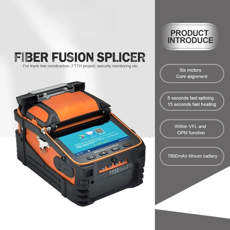 New Model AI-9 Fusion Splicing Six Motor Core Alignment Fiber Fusion Splicer Automatic FTTH Fiber Optical Welding Splicing