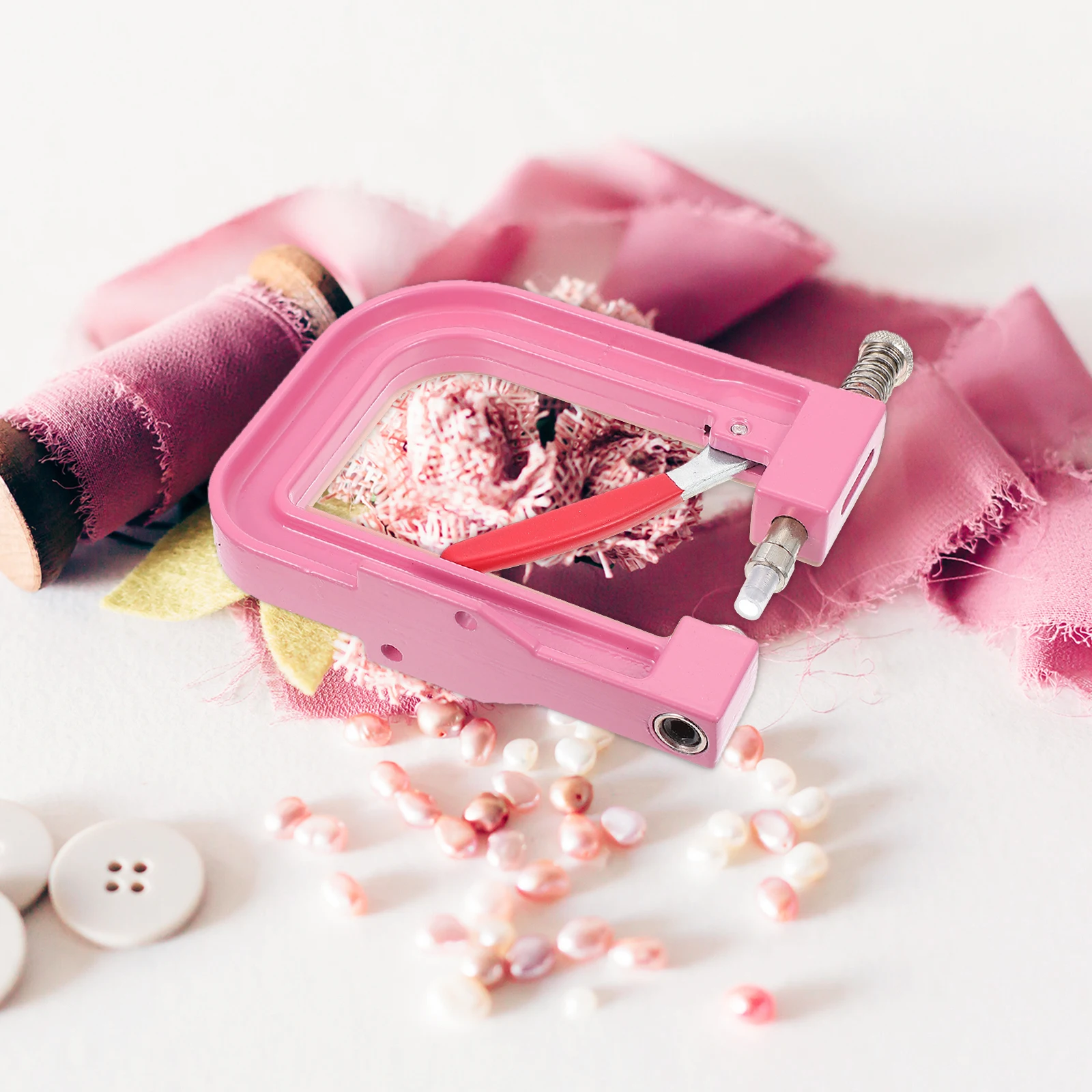 

1Set Beading Machine Portable Pearl Hand Press Tool for Socks Hats Scarves Non-Porous Pearls Fixing Jewelry Making DIY