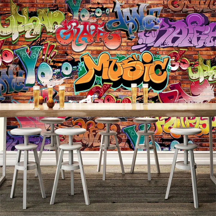 

Custom Wall Mural 3D Embossed Brick Wallpaper Graffiti Art Cafe Bar Dining Room Wallpaper For Walls 3 D Restaurant Bar Wallpaper