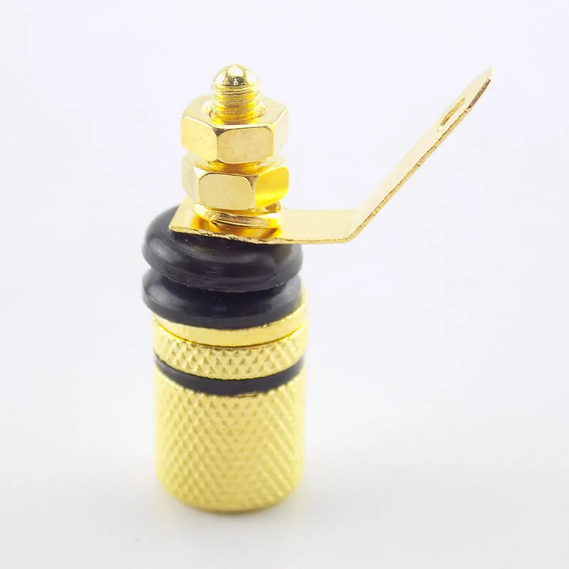 قابس موزي عزل الصوت محطات مكافحة تأثير المتكلم الموز مقبس متفرع 1 زوج أسود + أحمر مطلية بالذهب L1