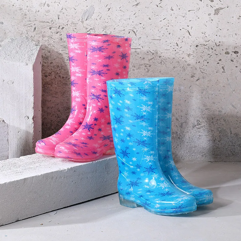 Women's High-Tube PVC Rain Boots – Anti-Slip, Waterproof & Wear-Resistant Fashion Rain Shoes for Adults