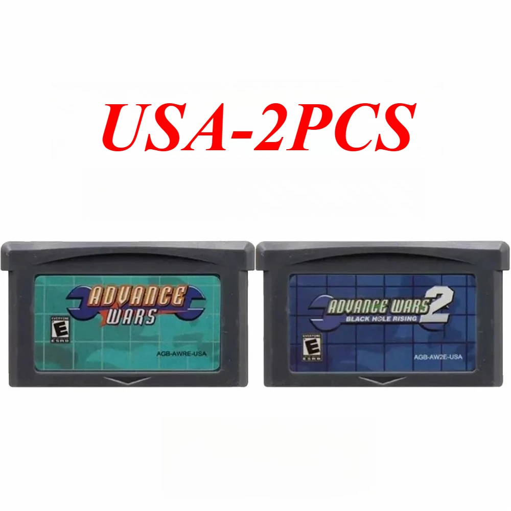 EUA/EUR Advance Wars GBA Cartão Cartucho de videogame de 32 bits Cartão de console para GBA Versão em inglês Advance Wars 2
