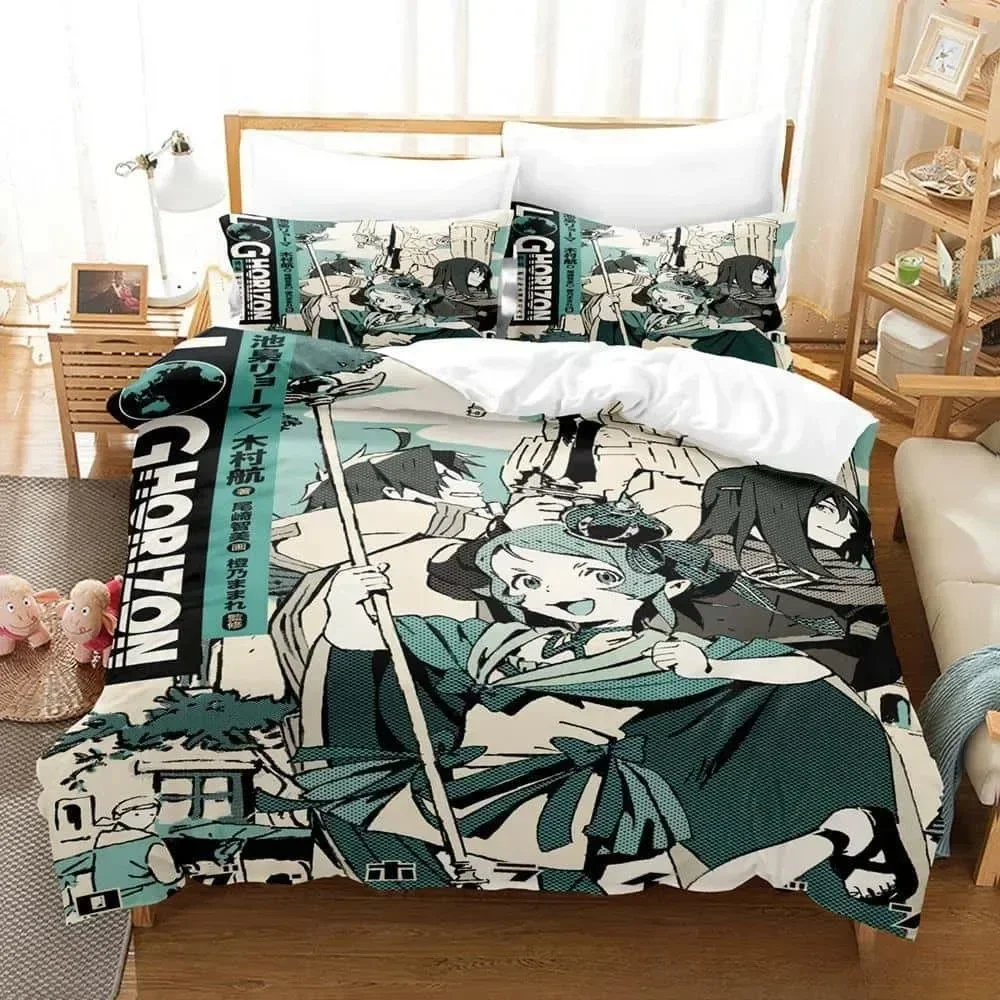 

3D Cartoon Log Horizon Bedding Set Single Twin Full Queen King Size Bed Set Adult Kid Bedroom Duvet cover Sets For Home Textiles