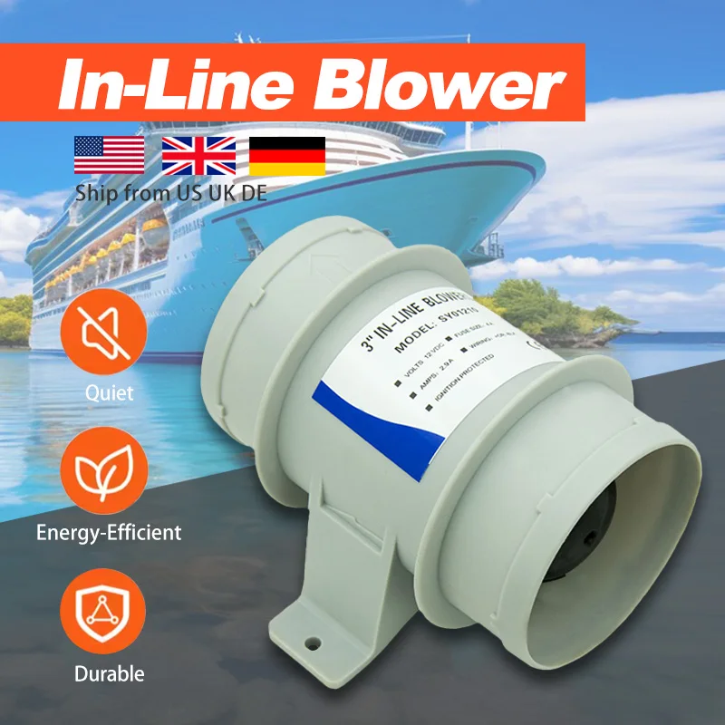 3 Inch Inline Marine Bilge Blower Fan 120CFM