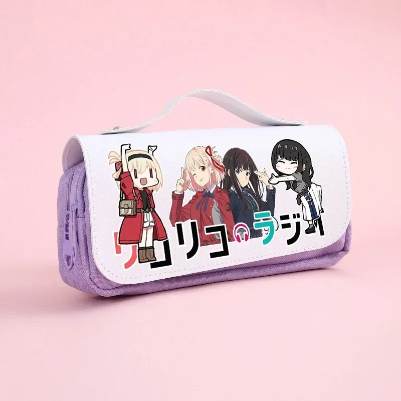 Anime Lycoris Recoil Cosplay Pencil Bag Oxford Cloth PU Leather Flip Pen Bag Back To School Supplies Kawaii Pencil Pouch image 5