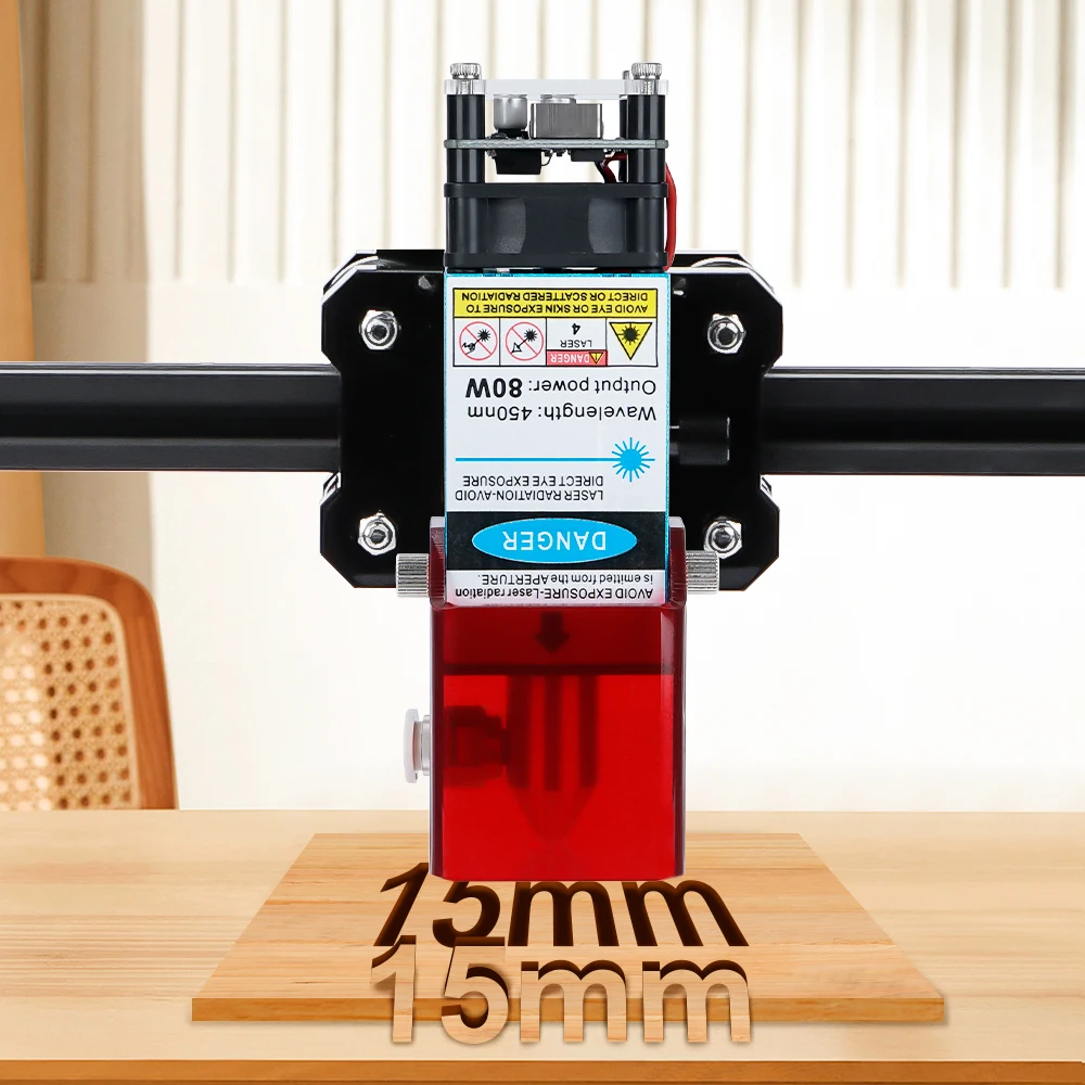 40 W 80 W Lasermodul, optische Leistung, 10 W FAC-Linse, Luftunterstützung und Laserschild, Dioden-CNC-Fräser und Lasergravurmaschine