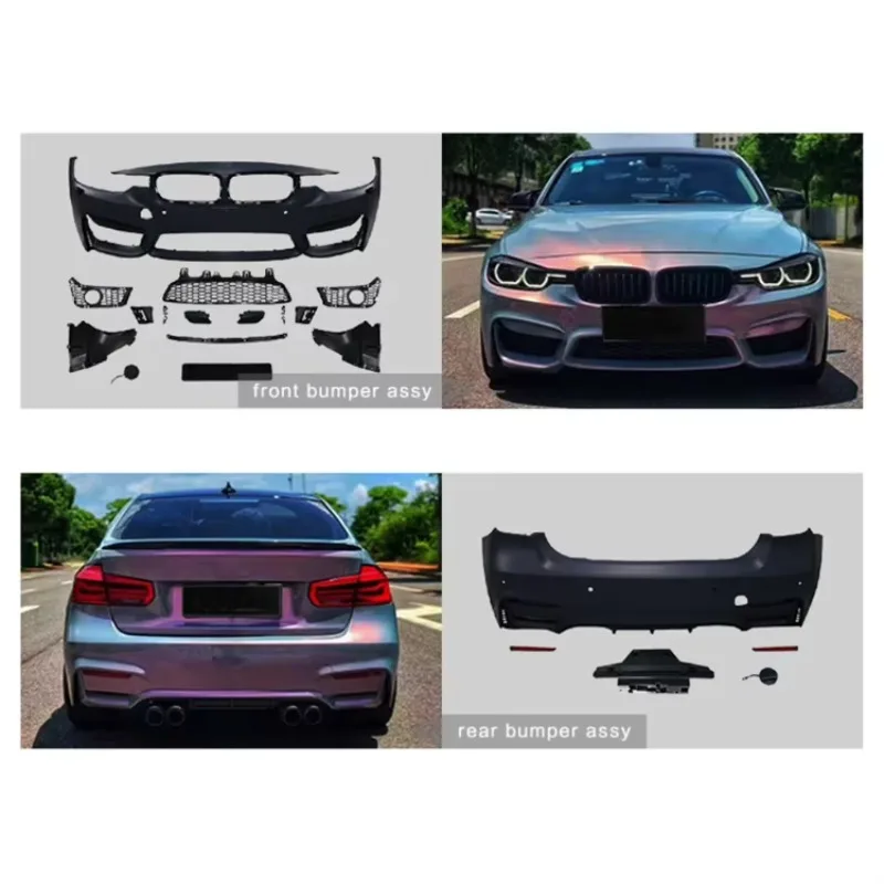 

Side skirts, exhaust pipes, engine hood, mudguard, spoiler grille, BMW 3 Series F30 M3 full bumper body kit 2013-2018