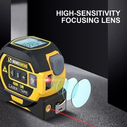 3 in 1 Laser Rangefinder 5m Tape Measure Ruler LCD Display with Backlight Distance Meter Building Measurement Device Tool