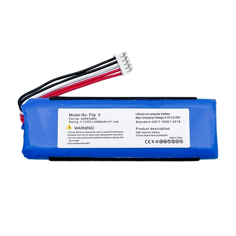 3.7V 3000mAh Speaker Battery For JBL Flip Essential, Flip 3 Stealth Edition, Flip 3 SE Bluetooth Speaker 02-553-3494 L0748-LF