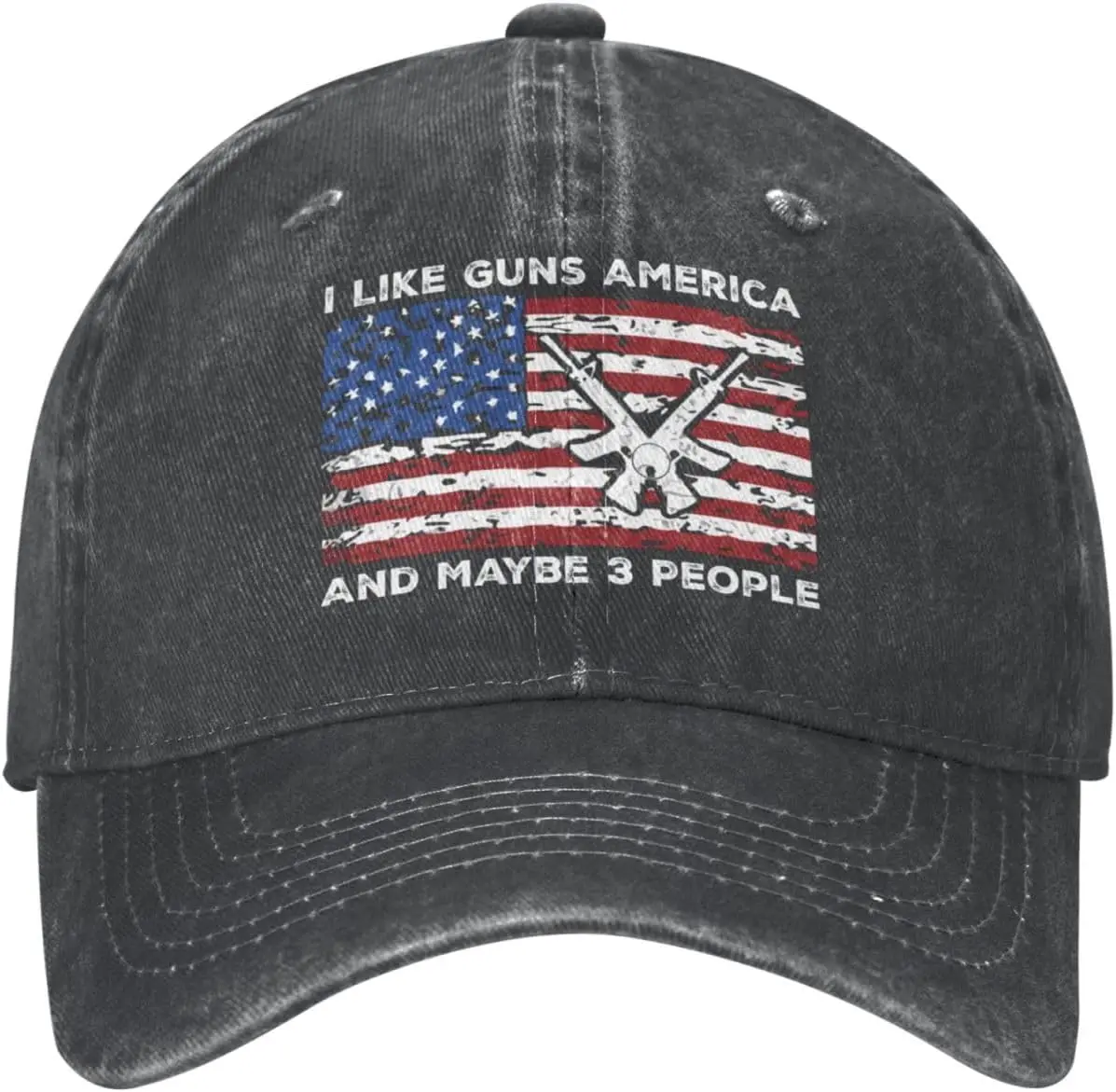 Funny Hat I Like Guns America and Maybe 3 People Hat for Men Baseball Caps Graphic Cap