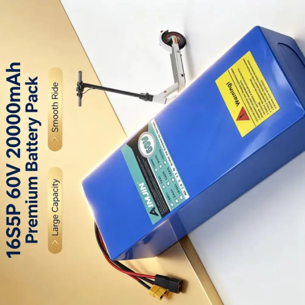 60V 20Ah 18650 Lithium Battery Pack 16S5P High-Power 2000W Rechargeable Battery with BMS for Power Tools And Electric Vehicles