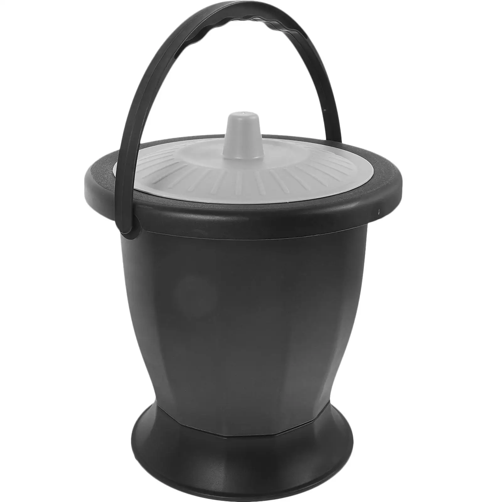 

Portable Adult Toilet Spittoon Plastic Urine Pot for Elderly Pregnant Women Bedroom Use Black Gray Lid Odor Prevention Easy