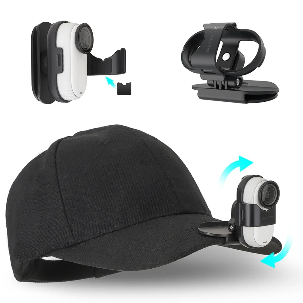 Hat Clip 360 Degree Fixed Mount Clamp Camera Cap Holder for Insta360 GO 3/GO 3S Camera Accessories