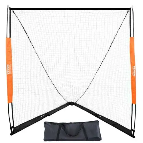 Lacrosse Goal, 6' x 6' Lacrosse Net, Portable Lacrosse Goal with Carry Bag, Fiberglass Rod Backyard Lacrosse Training Equipment