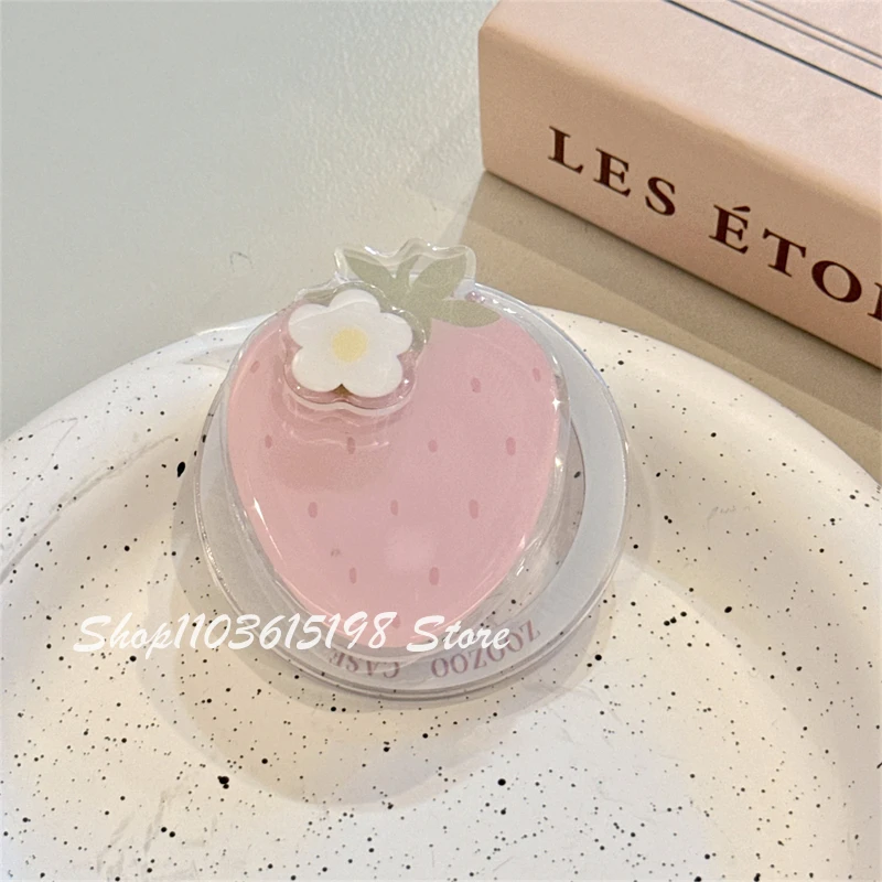 

Корейский милый цветок, клубника, вращающийся магнитный держатель для телефона Griptok Grip Tok, подставка для телефона, поддержка iPhone, Magsafe Smart Tok