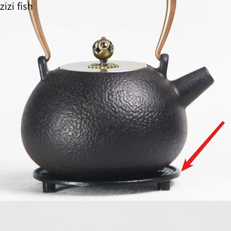 Round Cast Iron Tea Mat Teapot Mat Insulating Mats Pot Tea Holder Accessories Vintage Teapot Holder Place Mats Isolation Tray