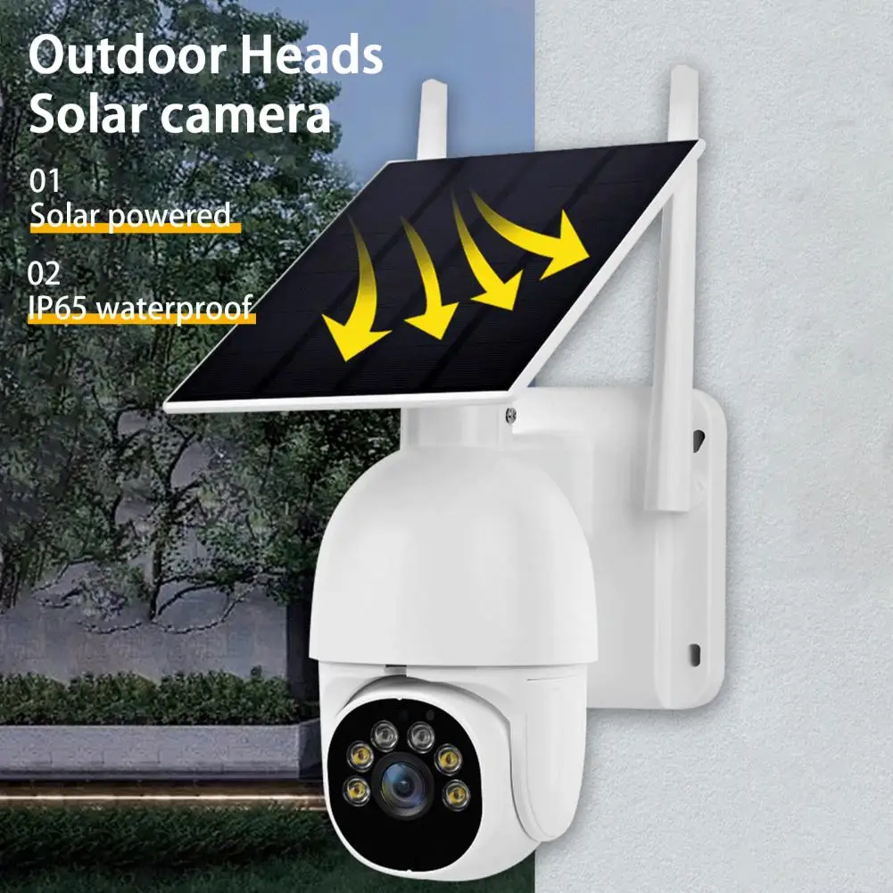 CCTV PIR Motion Detection Câmera de Vigilância Solar, Impermeável, Sem Fio, Visão Noturna Colorida, 4G Cartão SIM, PTZ, IP, 30m, 5MP