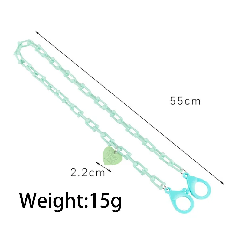 2024 Fashion Student Letters and Love Colorful Acrylic Mask Holder Lanyard Creative Candy Color Non-slip Mask Chain Neck Strap