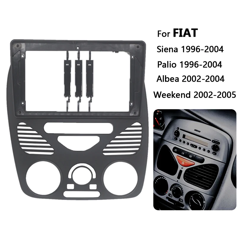 

9 inch Car Radio Fascia For FIAT Palio Albea Siena 2002 2003 2004 Auto Stereo Install Dash Panel Frame Kit Interior Accessories