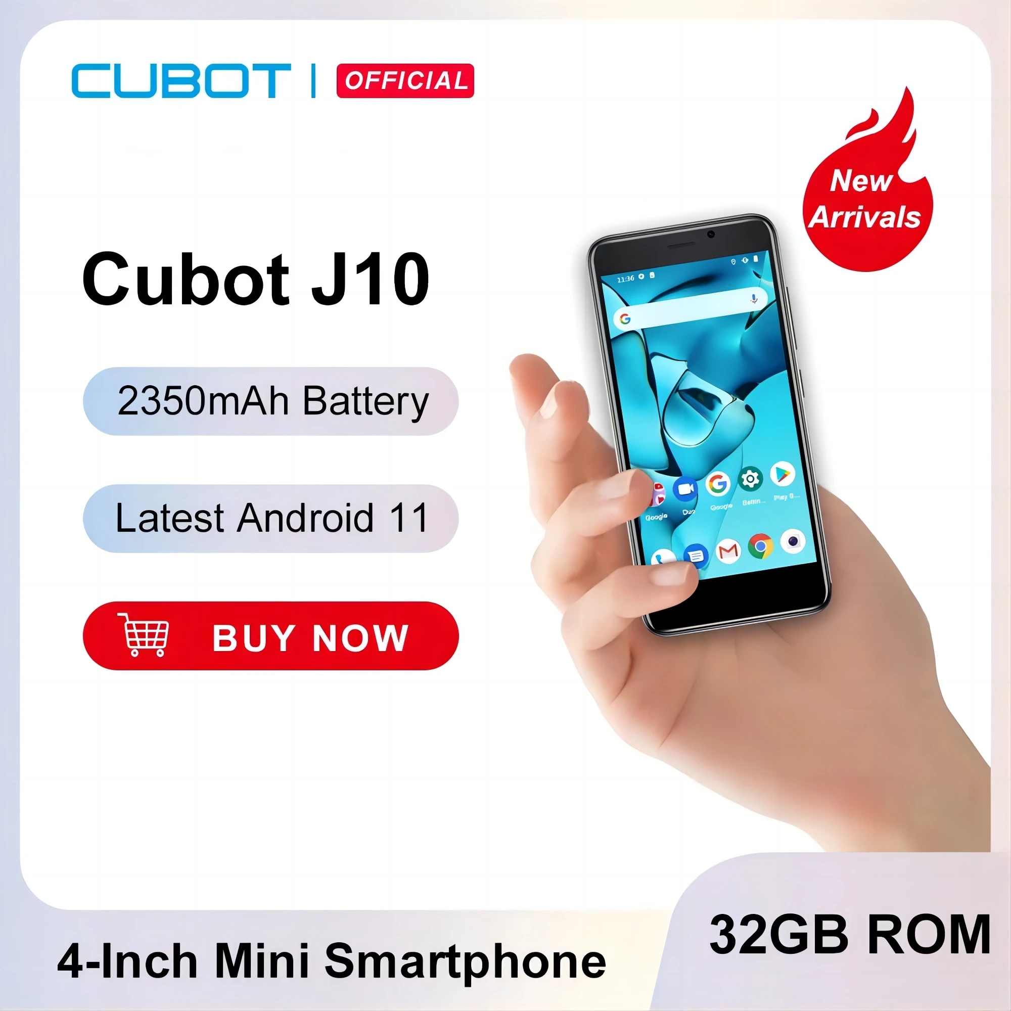 Cubot J10, 스마트폰, Android 11, 4인치 화면, MINI 휴대전화, 32GB ROM(128GB 확장), 듀얼 SIM 3G, Face ID, 2350mAh 배터리, 5MP 후면 카메라, 저렴한 잠금 해제 전화기, smart phone, smartphone 