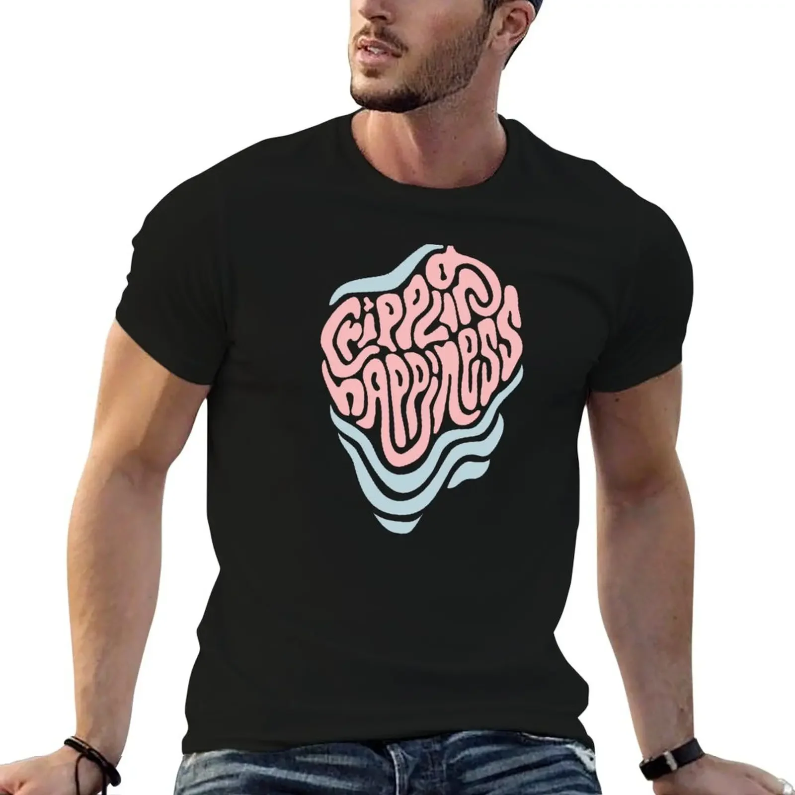 Crippling Happiness graphic in Blue and pink T-Shirt aesthetic clothes anime t shirts t shirts for men pack