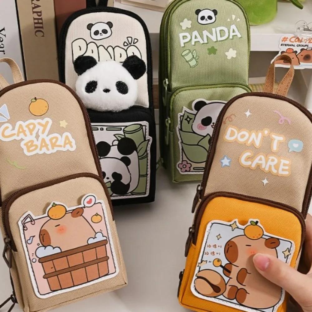 Cartoon Multi-Pocket Pencil Case Student Stationery Box Storage Bag Large Capacity School Supplies Organizer Pen Bag Pouch