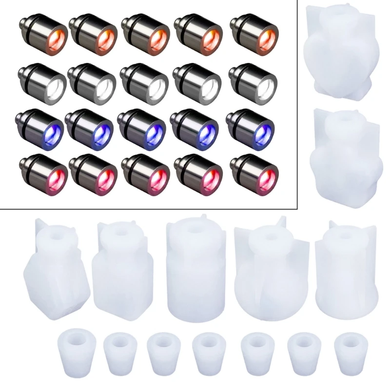 

7pcs Wishing Bottle Silicone Mould for DIY Resin Jewelry Storage Epoxy Cement Mould Drift Bottles Night Lights Handmade