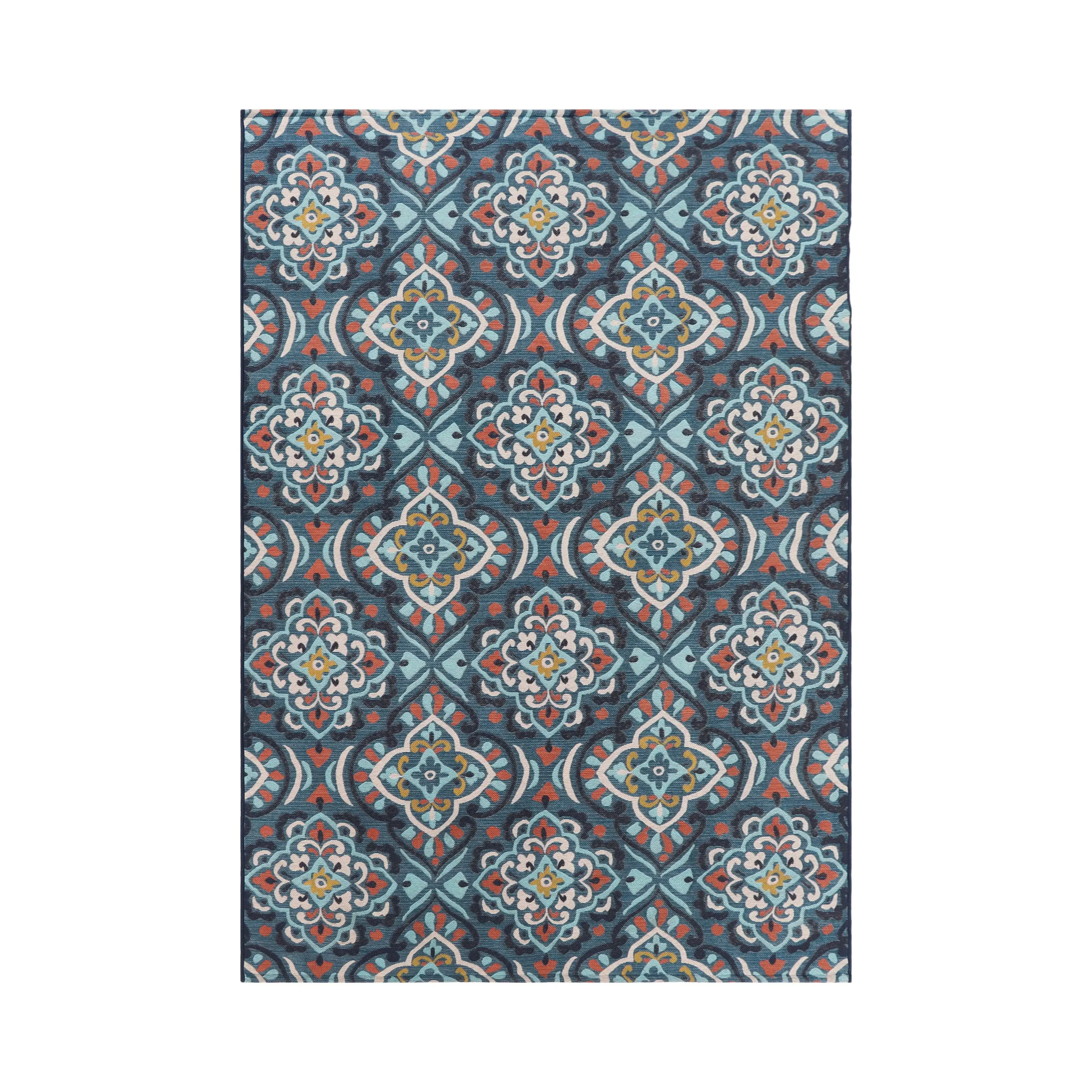 

5' x 7' Blue Medallion Outdoor Rug