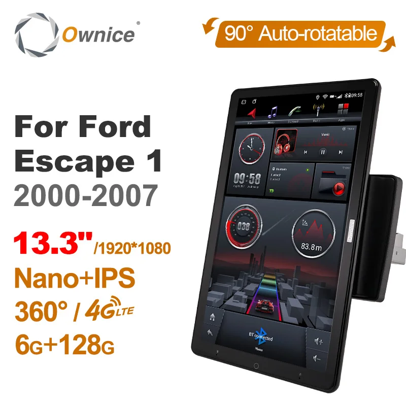 

Android 12,0 собственный автомобильный радиоприемник для Ford Escape 1/MAZDA TRIBUTE 2000-2007 13,3 дюйма, без поддержки DVD, быстрая зарядка, Nano 1920*1080