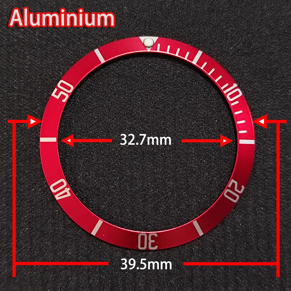 

39.5mm Watch Bezel Tilted Aluminum New Style Bezel Fit 41mm Watch Case Replace Parts Accessory 39.5MM*32.7MM Green C3 Luminous