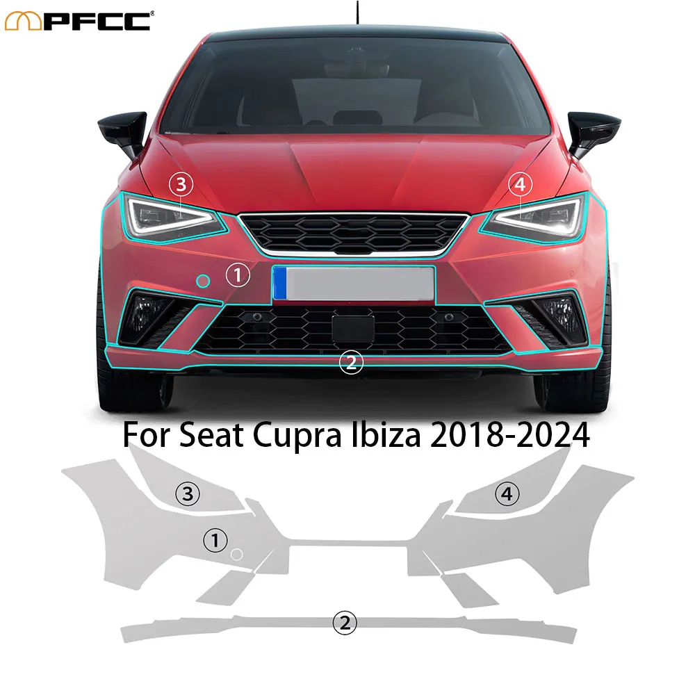 

For Seat Cupra Ibiza 2018-2024 Anti-Scratch Sticker Clear Film Body Sticker TPU Precut Paint Protection Film PPF Car Accessories