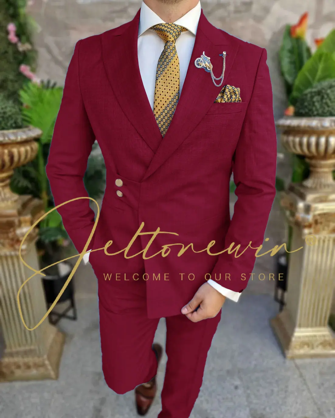 (Suit + Trousers) Two-piece Groom Wedding High-end Suit Business Casual Banquet Everything Costume Homme De Luxe Disfraces