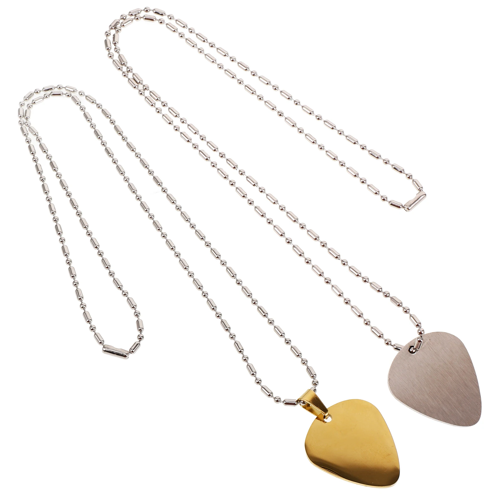 

2 Pcs Guitar Pick Pendant Guitarist Decorative Necklace Picks Holding Choker Bamboo Chain