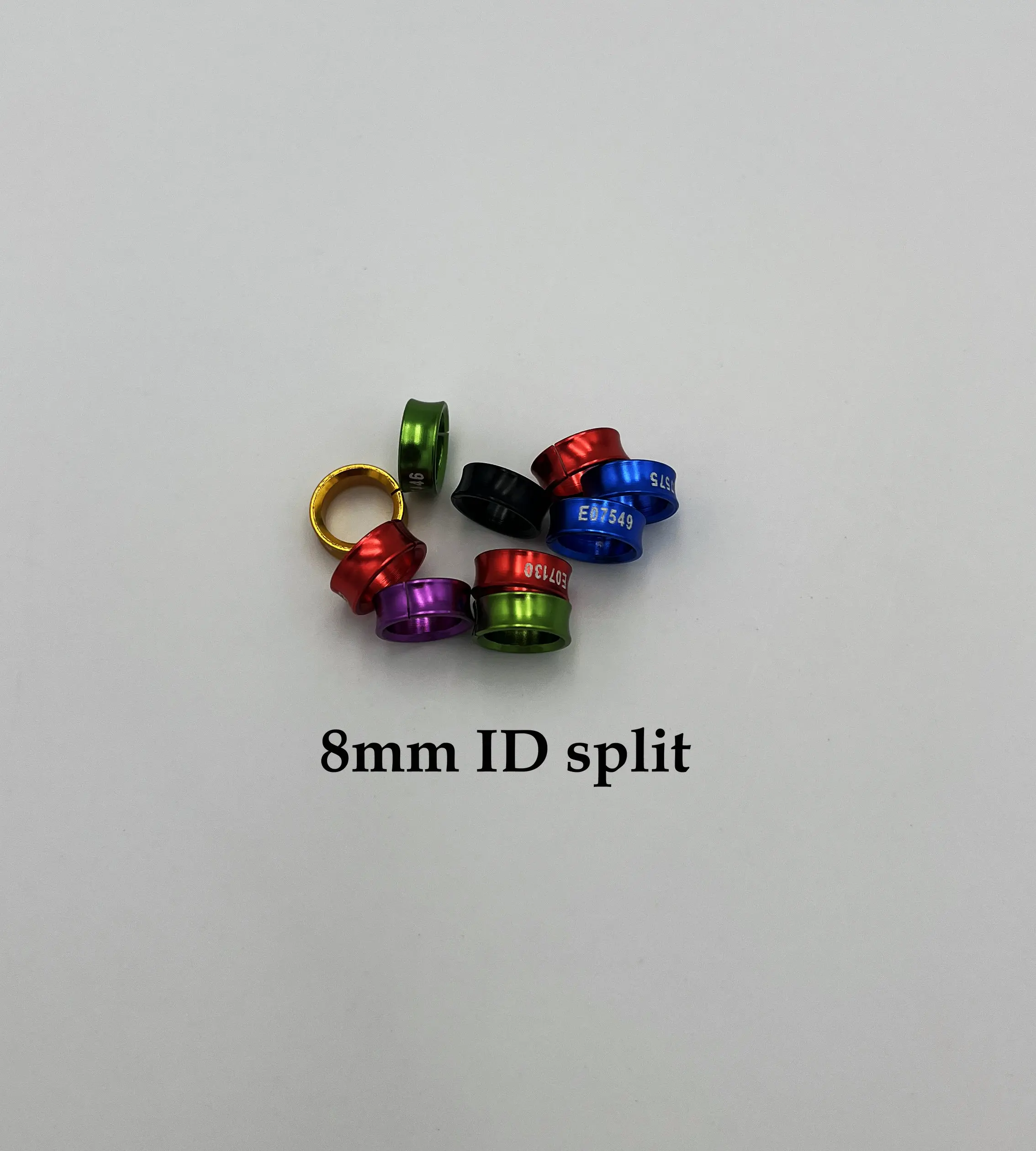 25PCS/Lot  Split 8mm red lory Rings (Non-Custom, Random-Character, Color-Mixture) Aluminium Bird Leg Bands