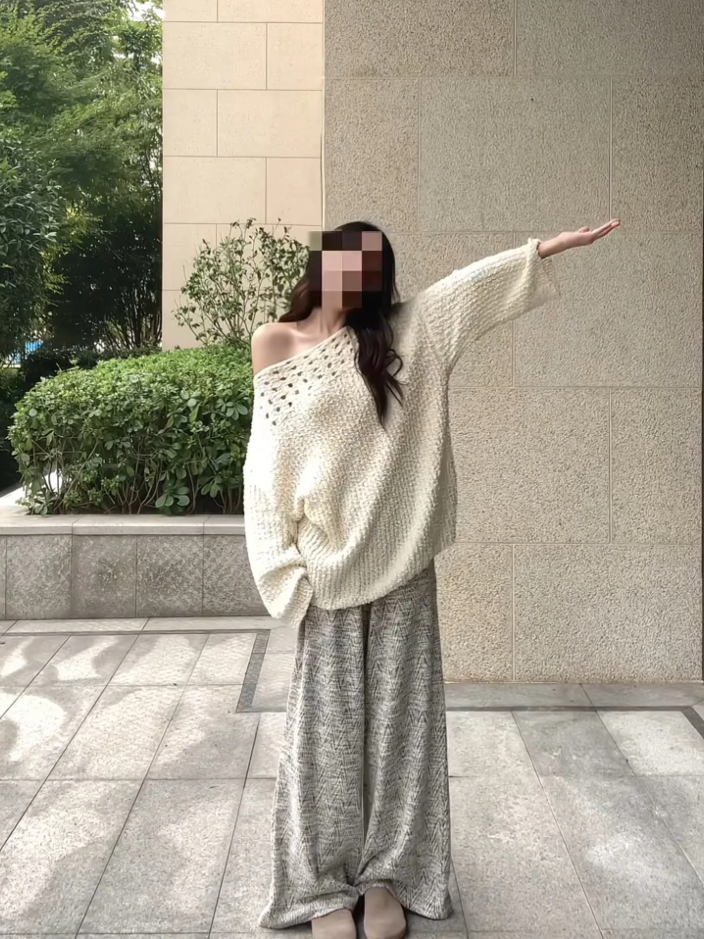 

Женский мягкий белый текстурированный ажурный трикотаж, весенне-осенний удобный повседневный топ с длинным светом, теплый топ