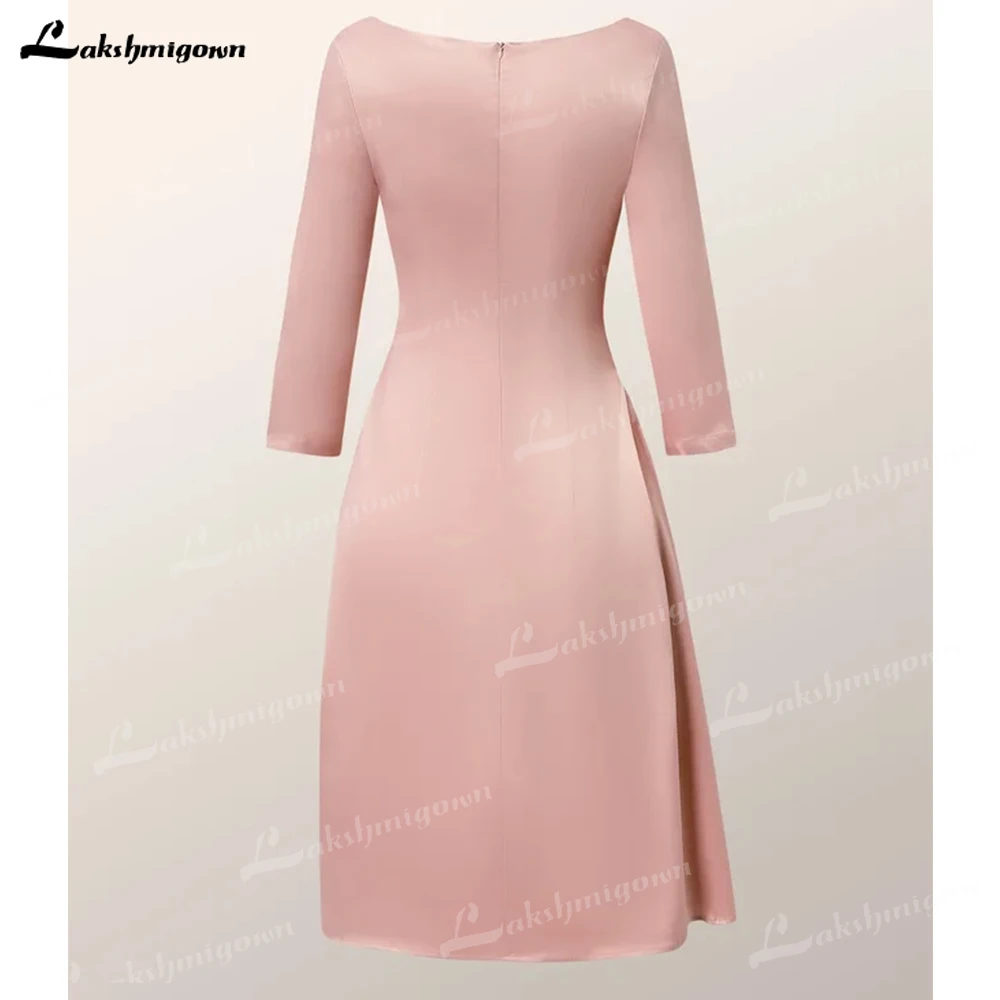 Long Sleeves Sheath Satin O-neck Mother of the Bride Dresses 2023 Women's Dresses for Party Wedding Party Dress Custom Made