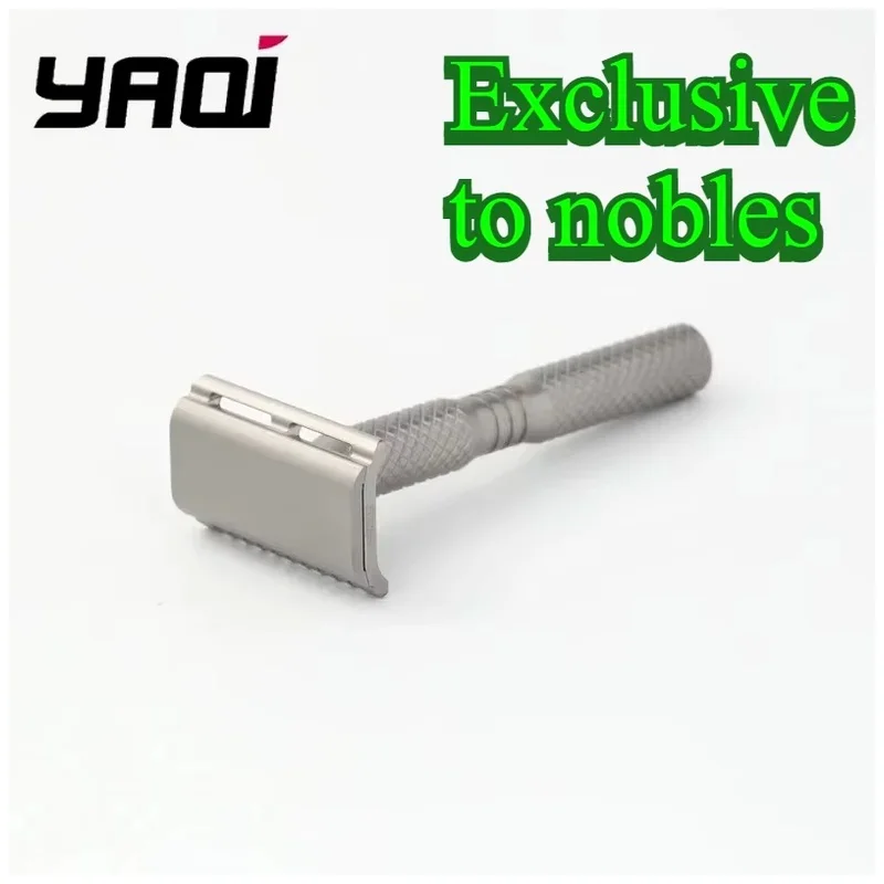 YAQI Light Weight Safety Razor Beard shaver Ghost 90DC Cross Grain Pattern Titanium Wet Shave Tools Men Shaving Products