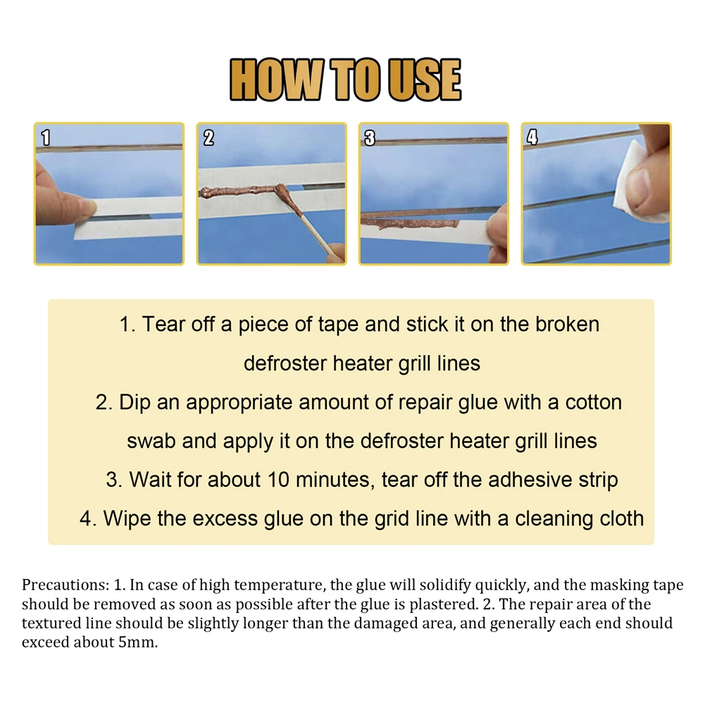 

Ремкомплект обогревателя заднего стекла автомобиля, комплект для быстрого ремонта «сделай сам», комплект обогревателя, стеклянные линии, сетка обогревателя