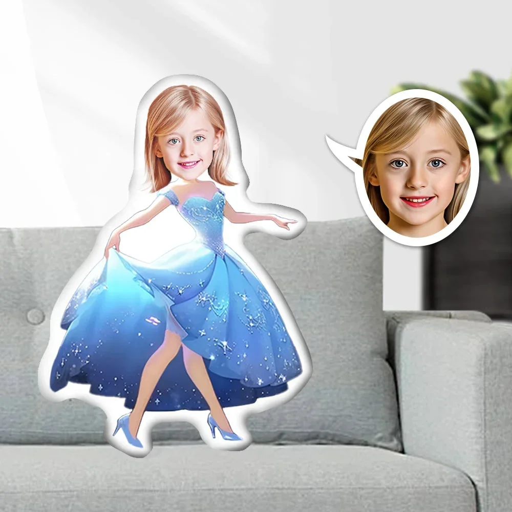 Custom Photo Face Pillow,Cinderella Princess Face Pillow,Face Picture Pillow Doll Face Body Pillow Personalized Doll