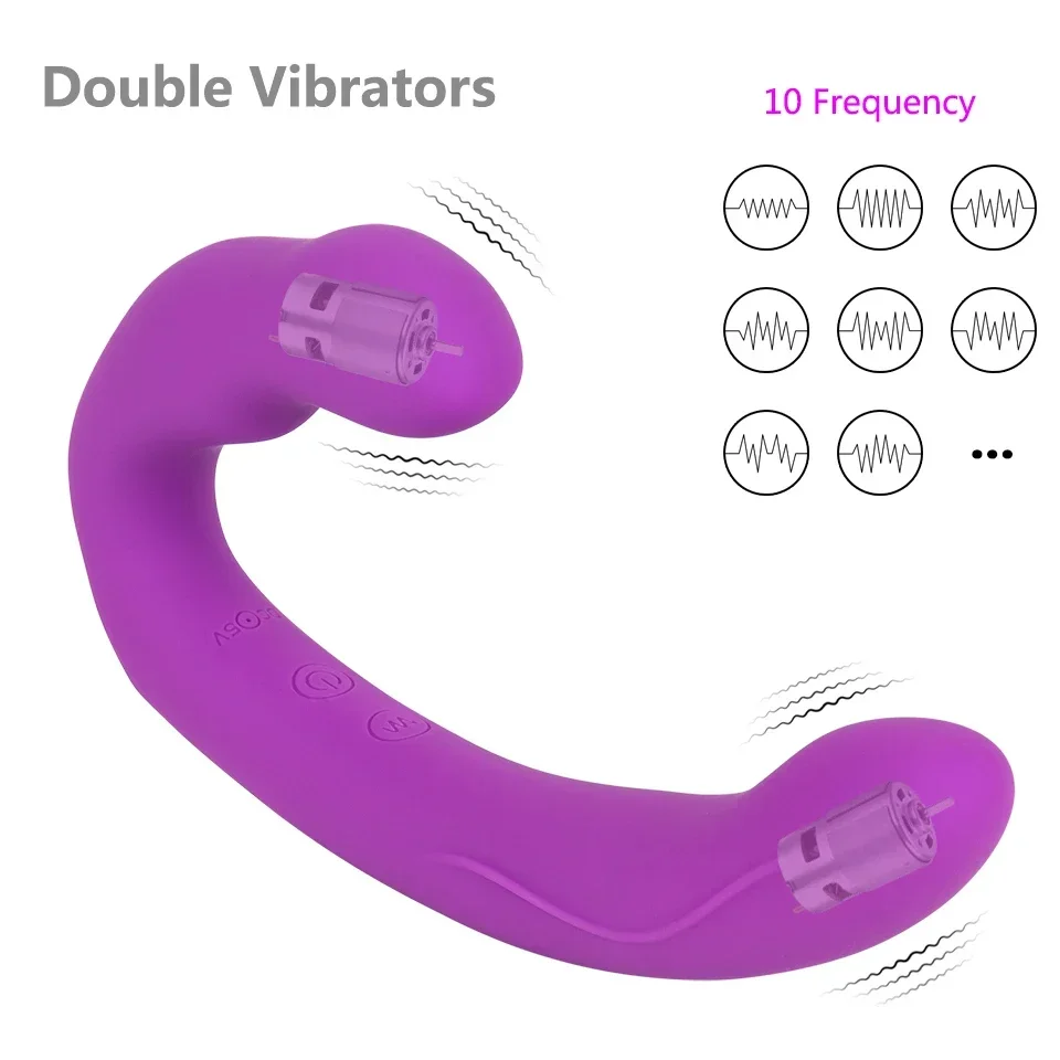 Lesbian Strapless Strapon Dildo Vibrators Remote Control Strap on Double Ended Pegging Dick Goods for Adults Sex Toys for Woman