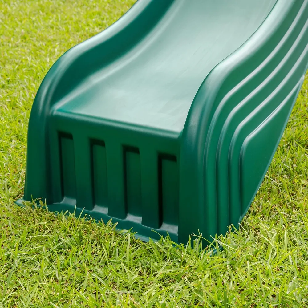 Green Cool Wave Slide - Swing Set Replacement, Two Piece Plastic Swing Slide